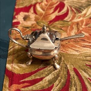 Cheltenham & Co Silver Salt Cellar with Lid- Vintage- Made in England